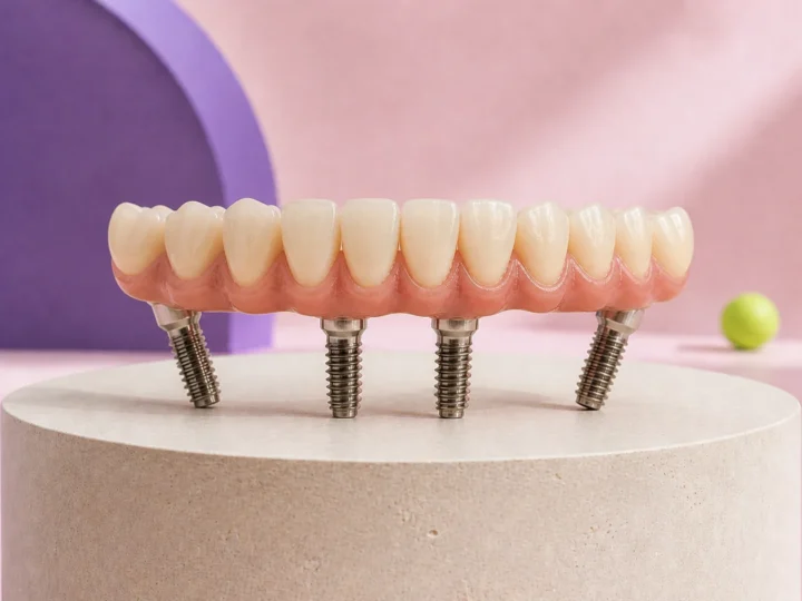 Full arch of teeth restored on four implants, All-on-4